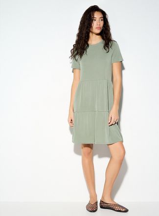 Vero Moda Womens Peachskin tiered T-shirt dress