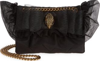Kurt Geiger Kensington Mini Ruffle Shoulder Bag in Black at Nordstrom Rack
