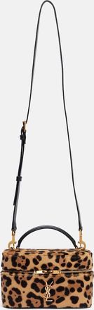 Saint Laurent Gaby leopard-print calf hair vanity bag