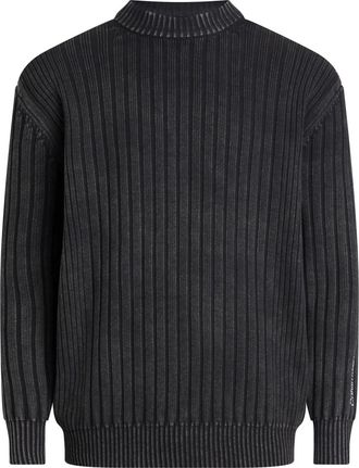 Calvin Klein Zwarte Sweater Lupetto Stijl - Heren - Ronde hals truien - Zwart - S - Truien & Vesten