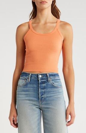 Re/Done Rib Crop Tank in Cantaloupe at Nordstrom Rack, Size Xx-Large