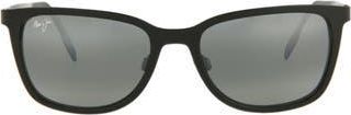 Maui Jim Core 53mm Polarized Square Sunglasses in Black Black Grey at Nordstrom Rack