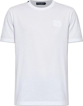 Dolce & Gabbana T-shirt met geborduurd logo - Heren - T-shirts - Wit - S - Katoen - Tops