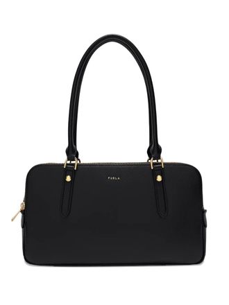 Furla medium Boston zip leather tote bag - women - Calf Leather/Polyester/Calf Leather - One Size - Black