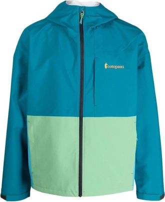 Cotopaxi Wind Jackets, male, Blue, Size: XL Colour-block Zip-up Hooded Jacket