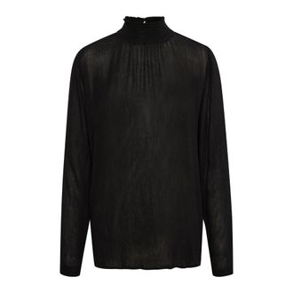 Kaffe Blusa nera profonda con maniche lunghe - - Blouses & Shirts - Donna - Nero - L