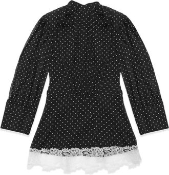 Rotate Minidress a maniche lunghe con dettagli in pizzo - - Dresses - Donna - Nero - S