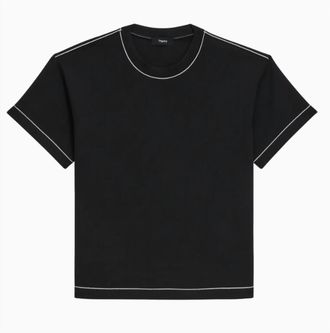 Theory Short Sleeve Stitch Tee In Black
