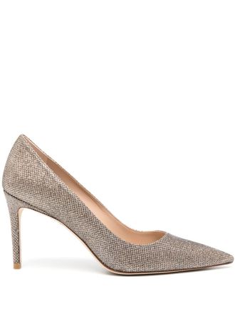 Stuart Weitzman Stuart 85mm pumps met glitter - Goud