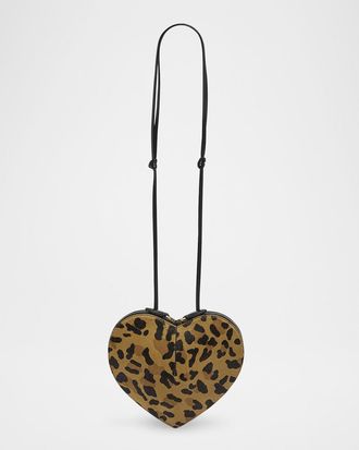 Alaia Le Coeur Crossbody Bag in Leopard Calf Hair