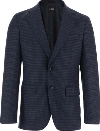 HUGO BOSS H-Hutson Jas - Heren - Blazers - Blauw - 2XL - Wol - Jassen