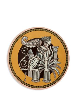 La DoubleJ The Sphynx-print placemat - unisex - Wood/Cork/Polyester - One Size - Yellow