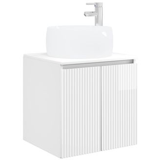 vidaXL Vanidad Con Lavabo De Pared Blanco Brillante Vidaxl