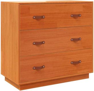 vidaXL Sideboard Wax Brown 80x40x75 cm Solid Wood Pine Vidaxl