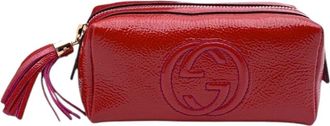 Gucci Red Leather Soho Clutch (Authentic Pre-Loved)