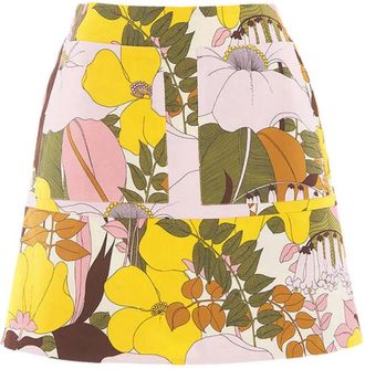 La DoubleJ Retro Minirok met Zakken - Dames - Korte rokken - Veelkleurig - XS - Katoen - Rokken