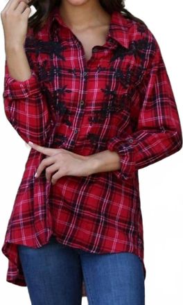 Nostalgia Top With Peplum & Embroidered Front