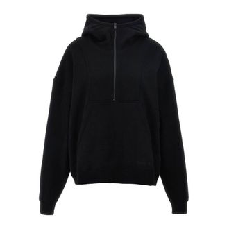 Saint Laurent Womens Black Camionneur Trucker Fleece Hoodie, Size Medium