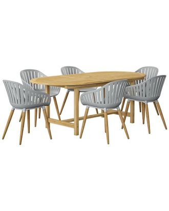 Amazonia Teak 7Pc Oval Extendable Patio Dining Set
