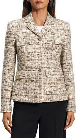 Theory Tweed Military Jacket in Wheat Multi at Nordstrom Rack, Size 8