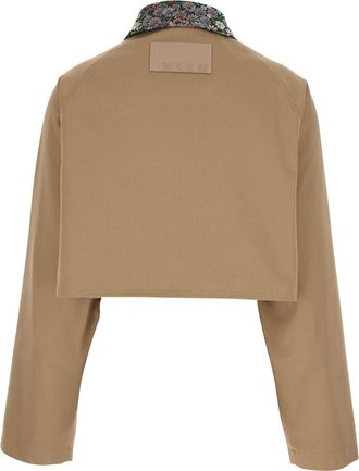 Msgm Womens Jacket Beige Cotton Coat
