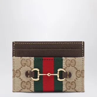 Gucci GG canvas card holder with Horsebit detail