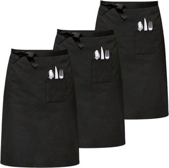 No Brand Conjunto De 3 Delantales Con Correas Y 2 Bolsillos, 68 X 70 Cm, Delantal De Cocina Para Hosteler&iacute;a, Barbacoa Y Servicio, Apto Para Hombres Y Mujeres