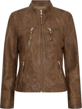 Notyz Giacca in pelle classica - - Jackets - Donna - Marrone - 2XL