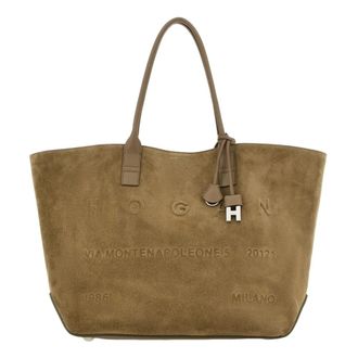Hogan Tassen, Dames, Beige, ONE Size, Su&egrave;de, Hobo Bag
