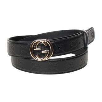 Gucci Interlocking G Buckle Belt - female - Gucci - Belts - Black - 85 CM - Accessories