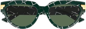 Bottega Veneta BV1035S004 Green Lens Sunglasses - Green