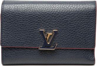 Louis Vuitton Marine Rouge Leather Wallet (Tri-Fold) (Pre-Owned)