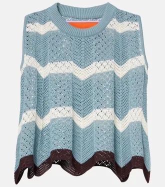 La DoubleJ Chevron crochet cotton crop top