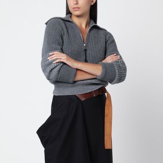 Bottega Veneta Maglione grigio in lana e cashmere