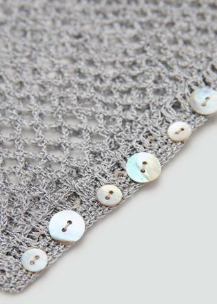 Mango Cappello crochet con bottoni decorativi grigio - Donna - Taglia unica - MANGO