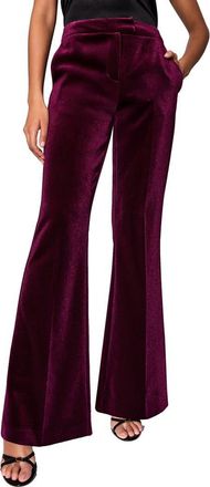 Lipsy Velvet Flare Pants in Burgundy Red at Nordstrom, Size 4 Us