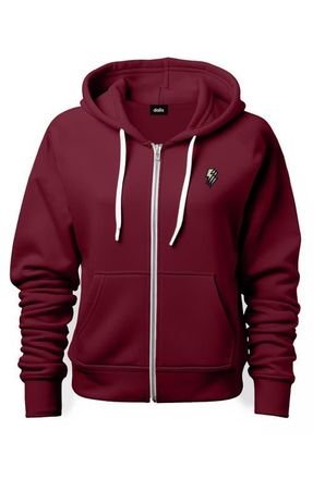 Dalix Lightning Bolt Zip Hoodie in Maroon at Nordstrom, Size Xxx-Large