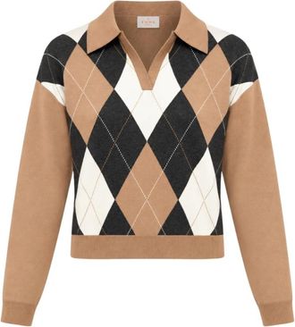 Marella Emmottanta Polo - Dames - V-hals truien - Veelkleurig - M - Polyester - Truien & Vesten