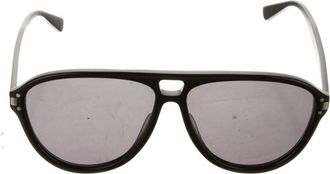 Amiri Aviator Logo Sunglasses- Black / Black / Silver