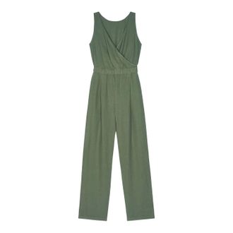 Nation Ltd Womens Kiera V-Neck And Easy Elastic Waist Jumpsuit In Seaspray