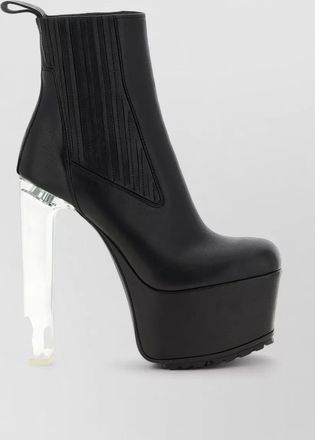 Rick Owens leather platform ankle boots