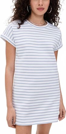 Splendid Cassie Terry Stripe Mini Dress In White/seaport