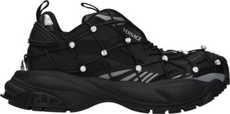 Versace Mujers Zapatillas de Tela Negras