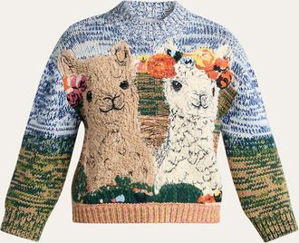 Stella McCartney Alpaca Jacquard Crewneck Sweater