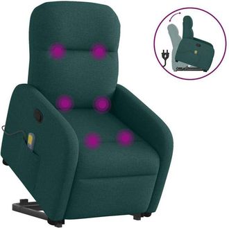 vidaXL Vidaxl - Silla De Masaje Reclinable De Pie De Tela Verde Oscura