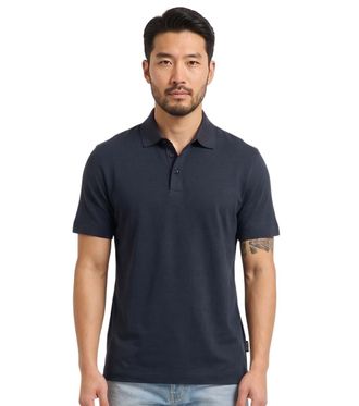 HUGO BOSS Navy Blue Solid Polos