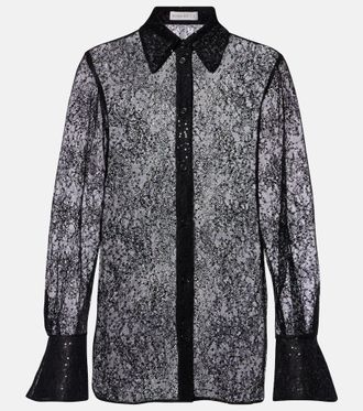 Nina Ricci Sequined lace shirt