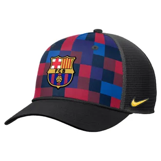Nike Mens Nike FC Barcelona Rise Rope Trucker Hat in Black | C16988C089FCBC-AOP