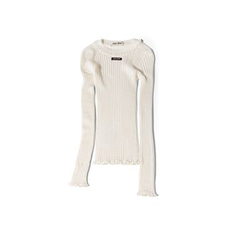 Miu Miu Silk Crew-neck Sweater, Woman, White, Size 44