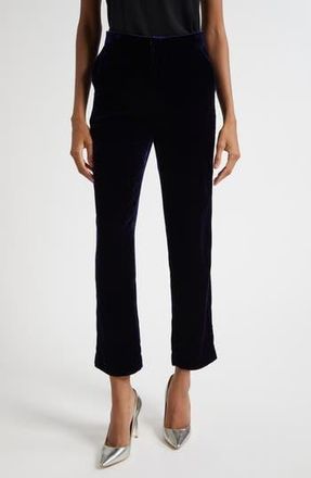 L'agence Rebel Velvet Straight Leg Pants in Midnight at Nordstrom Rack, Size 4